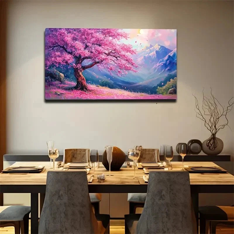 Hanging Sun On The Horizon Wall Art Canvas Office Home Room Framed 80x45cm