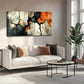 Black Cracked Design Wall Art canvas office home room framed 120x60cm