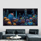 Surreal Neon Tropical Flowers Wall Art Canvas Office Home Room Framed 120x60cm