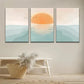 3pcs Sunset Ocean Waves with Birds Wall Art Set Canvas Framed 40x60cm - High Quality Print 100% Australian Made Wall Canvas Ready to Hang