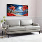 Abstract Red Coconut Trees Wall Art Canvas Office Home Room Framed 120x60cm