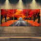 3pcs Vibrant Autumn Forest Road Nature Perfect Wall Art Set Canvas Framed 40x60cm - High Quality Print 100% Australian Made Wall Canvas Ready to Hang