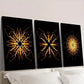 3pcs Abstract Psychedelic Golden Kaleidoscope Wall Art Set Canvas Framed 40x60cm - High Quality Print 100% Australian Made Wall Canvas Ready to Hang