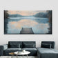 Lake Dock Dawn Scenic Landscape Wall Art Canvas Office Home Room Framed 120x60cm