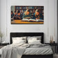Library Scene With Students Wall Art Canvas Office Home Room Framed 80x45cm