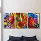 3pcs Bold Colorful Graffiti Style Painting Wall Art Set Canvas Framed 40x60cm - High Quality Print 100% Australian Made Wall Canvas Ready to Hang