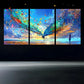 3pcs Vibrant Butterfly Modern Abstract Metal Print Ready to Hang Art