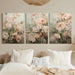 3pcs Modern Minimalist Featuring a Floral Design Metal Print Ready to Hang Art
