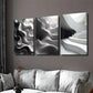 3pcs Modern Abstract Panel Black and White Wall Art Set Canvas Framed 40x60cm - High Quality Print 100% Australian Made Wall Canvas Ready to Hang