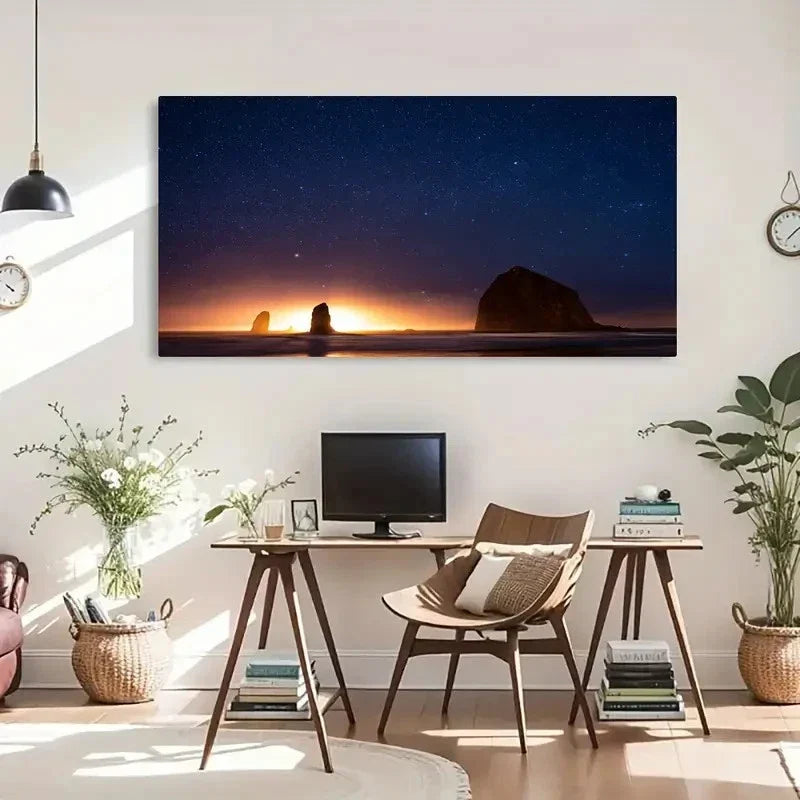 Scenery Landscape Snow Fog Wall Art Canvas Office Home Room Framed 80x45cm