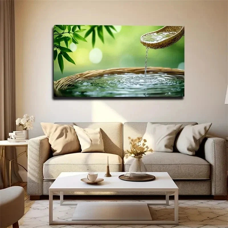 Modern Bohemian Green Pastoral Wall Art Canvas Office Home Room Framed 120x60cm