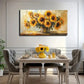 Sunflower Flower Arrangement Wall Art Canvas Office Home Room Framed 120x60cm