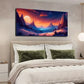 Full Moon and Vibrant Sky Snowy Wall Art Canvas Office Home Room Framed 120x60cm