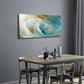 Modern Teal & Golden Marbled Wall Art Canvas Office Home Room Framed 80x45cm