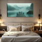 Serene Lake Scene Misty Wall Art Canvas Office Home Room Framed 120x60cm