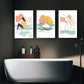 3pcs Modern Pool Edge Abstract Painting Metal Print Ready to Hang Art