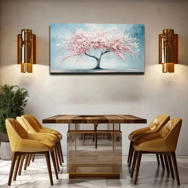 Abstract Cherry Blossom Wall Art canvas office home room framed 120x60cm