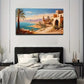 Historic Earth Houses & Lakes Wall Art Canvas Office Home Room Framed 120x60cm