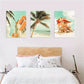 3pcs Miami Beach Palm Trees & Lifeguard Tower Wall Art Set Canvas Framed 40x60cm - High Quality Print 100% Australian Made Wall Canvas Ready to Hang