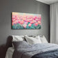 Vibrant Pink & Peach Floral Wall Art Canvas Office Home Room Framed 120x60cm