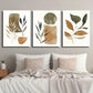 3pcs Abstract Geometric Shape Plant Leaf Metal Print Ready to Hang Art