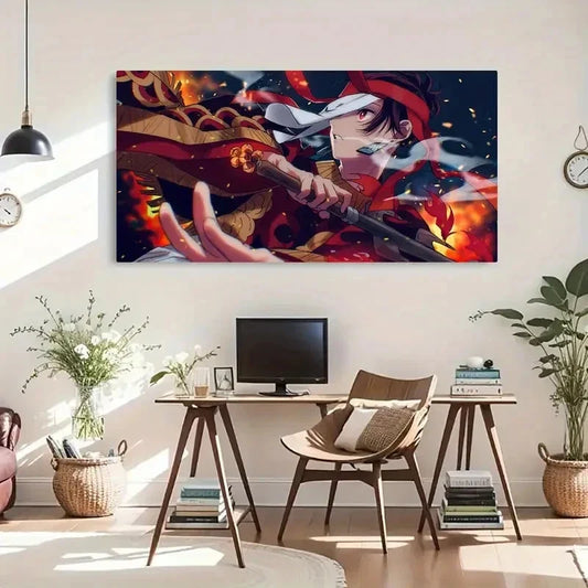 Japanese Anime Large Manga Wall Art Canvas Office Home Room Framed 80x45cm