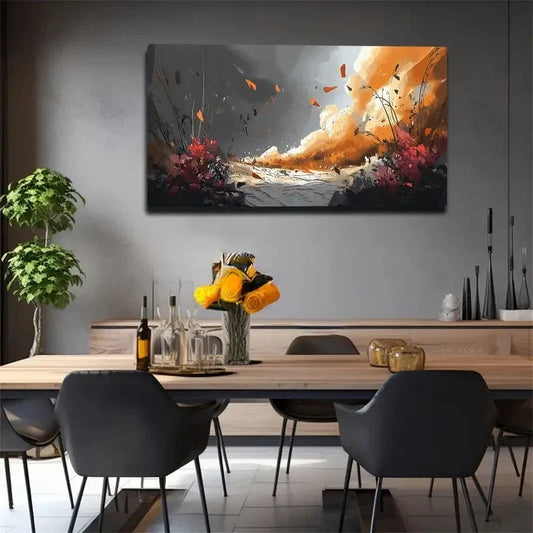 Décor With Gray & Black Sky Wall Art Canvas Office Home Room Framed 120x60cm