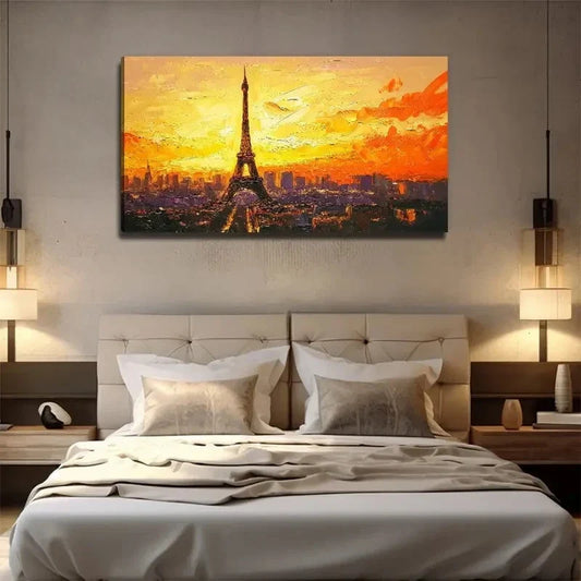 Modern Paris Eiffel Tower Wall Art Canvas Office Home Room Framed 120x60cm