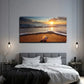 Sunset Beach Wall Art Canvas Office Home Room Framed 80x45cm