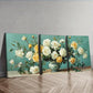 3pcs White Roses in Vase Painting Floral Color Wall Art Set Canvas Framed 40x60cm - High Quality Print 100% Australian Made Wall Canvas Ready to Hang