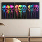 3pcs Set of Colorful Skeleton Dark Fear Perfect Wall Art Set Canvas Framed 40x60cm - High Quality Print 100% Australian Made Wall Canvas Ready to Hang