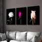 3pcs White Rose Purple Rose Pink Rose Botanical Wall Art Set Canvas Framed 40x60cm - High Quality Print 100% Australian Made Wall Canvas Ready to Hang