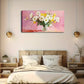 White & Yellow Flowers in Glass Wall Art Canvas Office Home Room Framed 120x60cm