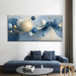 Blue White Golden Beige Wall Art Canvas Office Home Room Framed 120x60cm