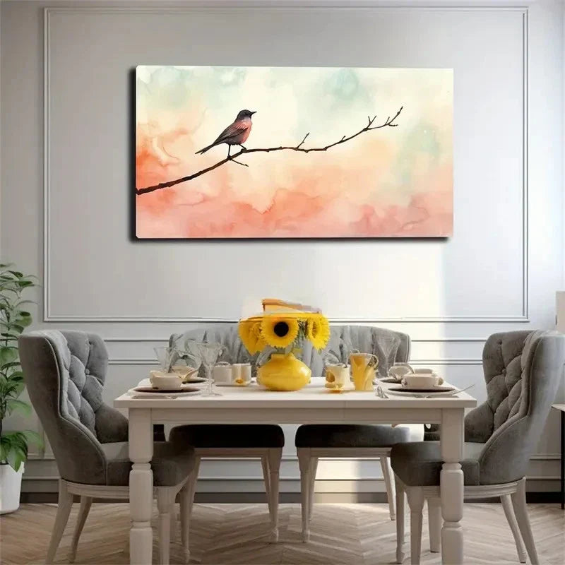 Leisurely Little Bird Suitable Wall Art Canvas Office Home Room Framed 120x60cm