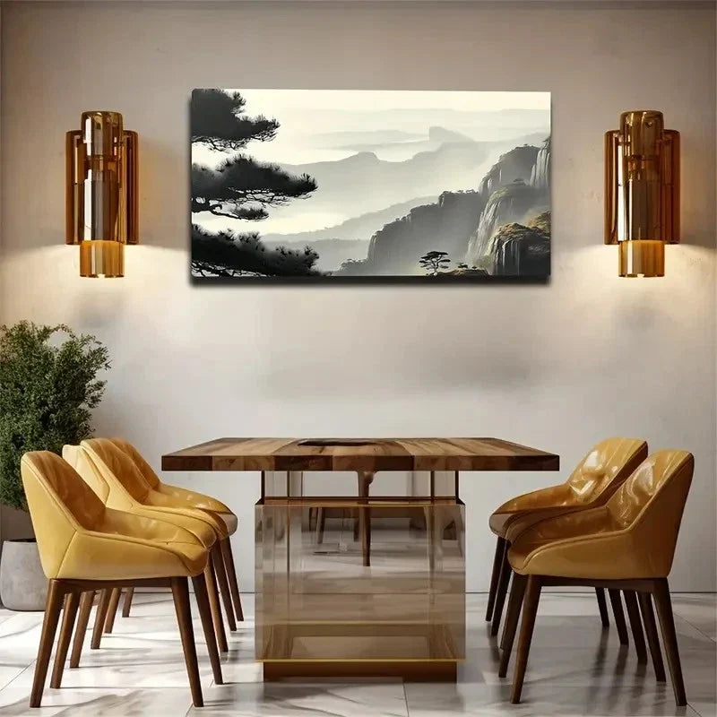 Mountain Landscape Winter Wall Art Canvas Office Home Room Framed 120x60cm