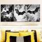 3pcs Black Bats Flying Trees Black & White Themed Metal Print Ready to Hang Art
