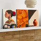 3pcs Mexican Art Marigold Mexican Woman Portrait Wall Art Set Canvas Framed 40x60cm - High Quality Print 100% Australian Made Wall Canvas Ready to Hang