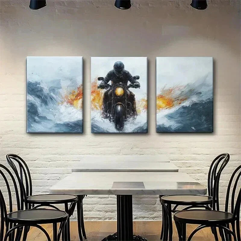 3pcs Through Waves Dynamic Abstract Perfect Wall Art Set Canvas Framed 40x60cm - High Quality Print 100% Australian Made Wall Canvas Ready to Hang