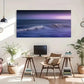 Purple Ocean Waves Deco Wall Art Canvas Office Home Room Framed 120x60cm