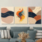 3pcs Modern Abstract Patterns, Warm & Cool Tone Metal Print Ready to Hang Art