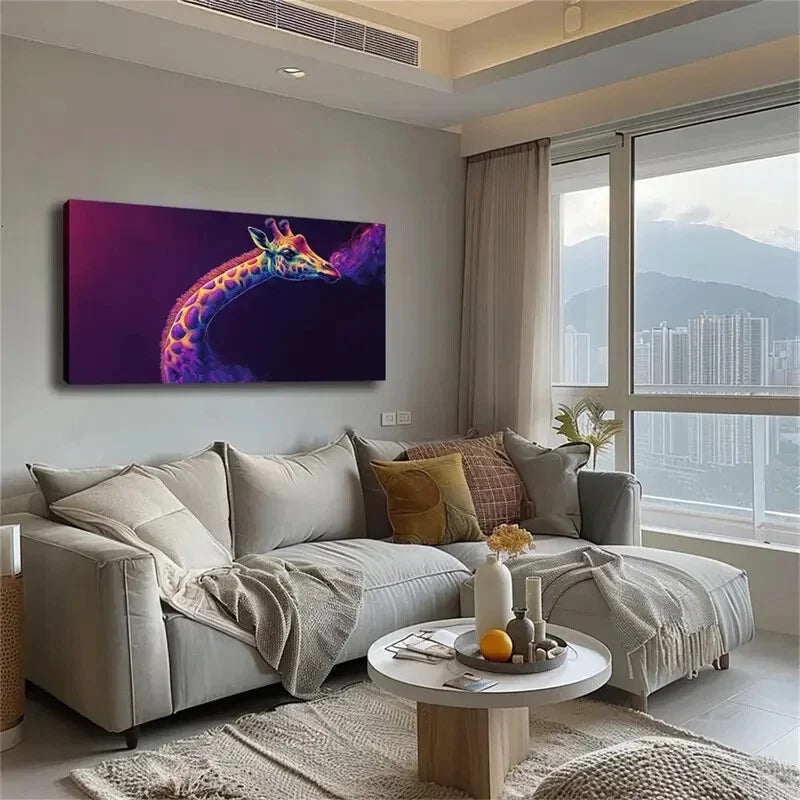 The Giraffe Presents Mocdern Wall Art Canvas Office Home Room Framed 120x60cm