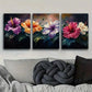 3pcs A colorful hibiscus flower painting Metal Print Ready to Hang Art