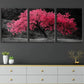 3pcs Abstract Red Tree Art Black & Gray Tropical Wall Art Set Canvas Framed 40x60cm - High Quality Print 100% Australian Made Wall Canvas Ready to Hang