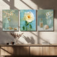 3pcs White Flower Fantasy Bottle White Rose Blue Wall Art Set Canvas Framed 40x60cm - High Quality Print 100% Australian Made Wall Canvas Ready to Hang
