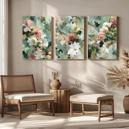 3pcs Featuring a Floral Design Modern Minimalist Metal Print Ready to Hang Art