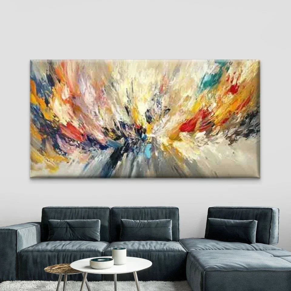 Modern Abstract Oil Painting Wall Art Canvas Office Home Room Framed 120x60cm
