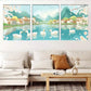 3pcs Serene Ducks on Tranquil River  Wall Wall Art Set Canvas Framed 40x60cm - High Quality Print 100% Australian Made Wall Canvas Ready to Hang
