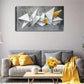 White Geometric Golden Triangle Wall Art Canvas Office Home Room Framed 120x60cm