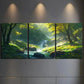 3pcs Triple Mural Forest & Stream Painting Wall Art Set Canvas Framed 40x60cm - High Quality Print 100% Australian Made Wall Canvas Ready to Hang